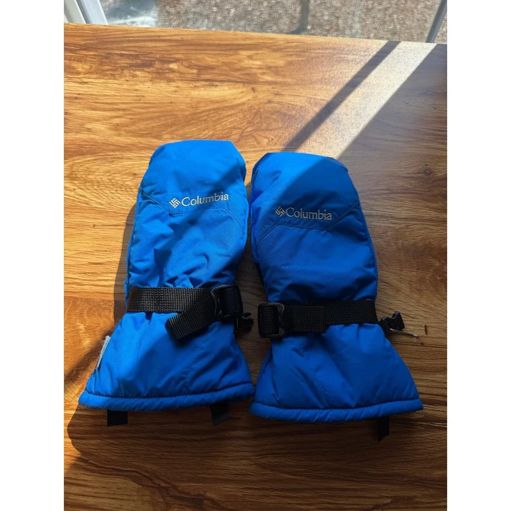 Columbia Youth Large Blue Omni-Heat Insulated Winter Mittens Ski Snow Mitts